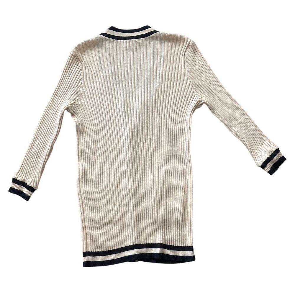 Vintage CAbi Cream Ribbed Preppy Long Cardigan Size S - Picture 5 of 7